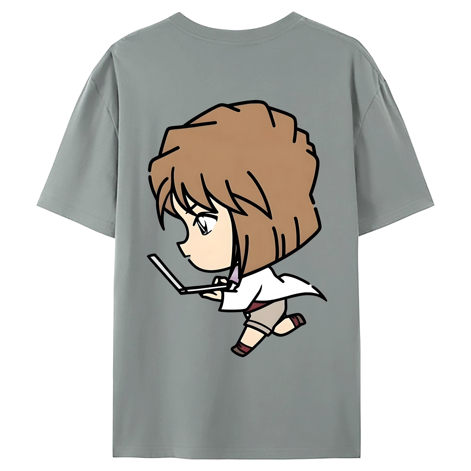 （画像用） 名探偵コナン 灰原 哀 はいばら あい Detective Conan Anita Hailey、Vi Graythorn Haibara Ai 綿100％ メンズ半袖Tシャツ（バックプリント） 通気性